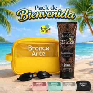 Pack de Bienvenida Broncearte - Crema + gafas + neceser 35€  ¡Todo lo que necesitas para un bronceado perfecto!